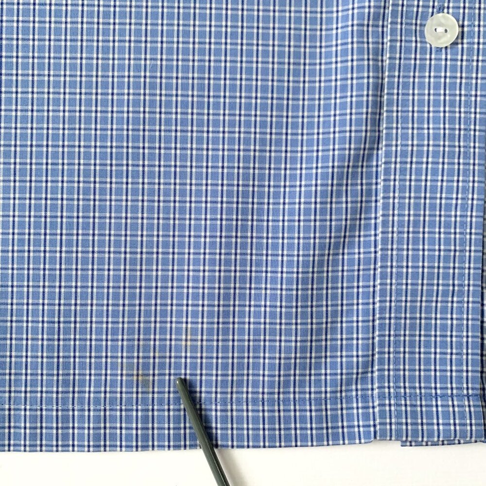 Vintage Alia Sleeveless Button Up Plaid Dress Shirt Blue Coastal Grandma Preppy - Picture 6 of 12